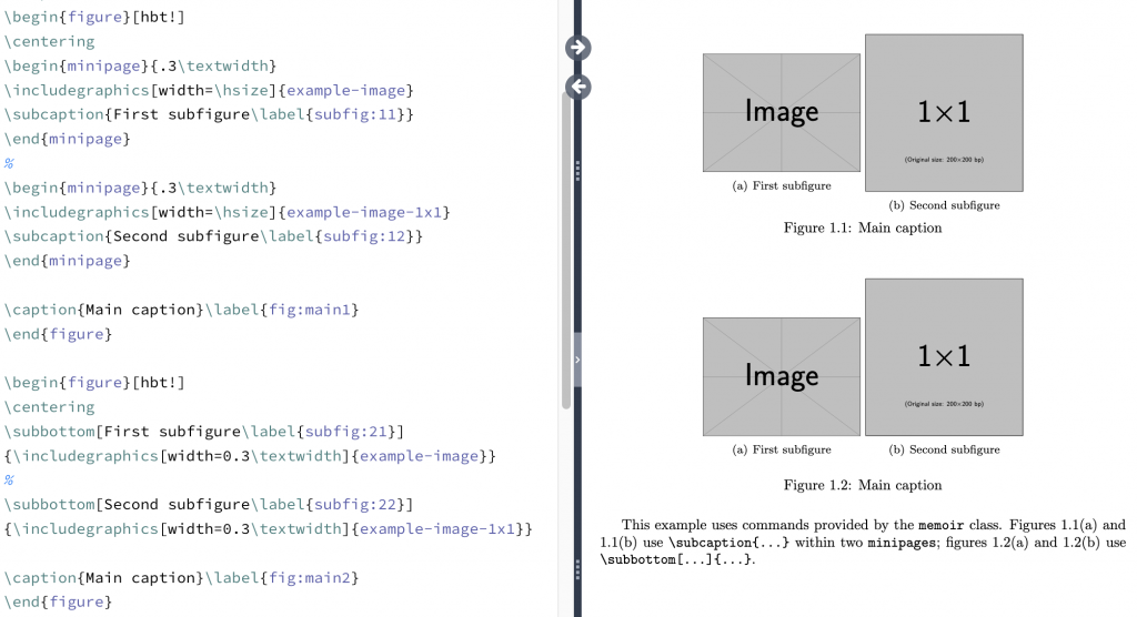 Using subcaption and subbottom commands from the memoir document class