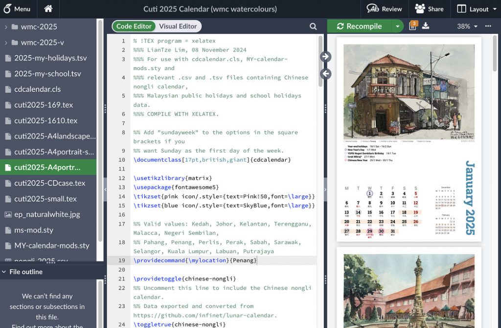 Cuticuti Malaysia Customisable statebystate holiday calendar for 2025 Malaysian LaTeX User